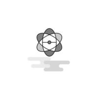 vector de icono gris lleno de línea plana de icono web nuclear