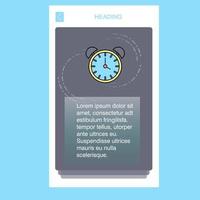 Alarm clock mobile vertical banner design design Vector