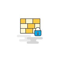 Flat Firewall protected Icon Vector