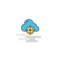 Flat Targeted cloud Icon Vector