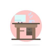 Job Laptop Office Working Abstract Circle Background Flat color Icon vector