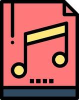Audio Computer File Mp3 Sample  Flat Color Icon Vector icon banner Template
