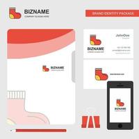 Socks Business Logo File Cover Visiting Card and Mobile App Design Vector Illustration