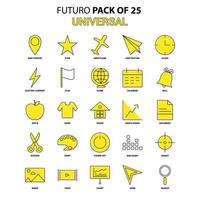 conjunto de iconos universales amarillo futuro paquete de iconos de último diseño vector