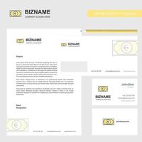 Euro Business Letterhead Envelope and visiting Card Design vector template