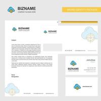 Targeted cloud Business Letterhead Envelope and visiting Card Design vector template