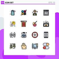 16 iconos creativos signos y símbolos modernos de mensajes chat labor web lab elementos de diseño de vectores creativos editables