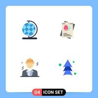 User Interface Pack of 4 Basic Flat Icons of earth business passpoet easter arrow Editable Vector Design Elements