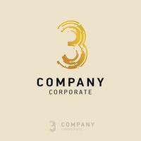 3 company logo design vector with white background