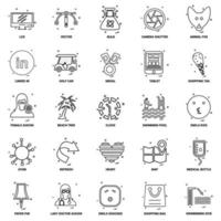 25 Business Concept Mix Line Icon set vector