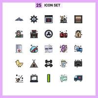 Set of 25 Modern UI Icons Symbols Signs for commerce box page distributed ledger book currency Editable Vector Design Elements