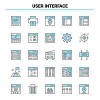 25 User Interface Black and Blue icon Set Creative Icon Design and logo template Creative Black Icon vector background