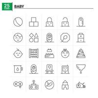 25 Baby icon set vector background