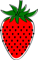 Hand drawn style drawing strawberry png