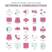 Network and Communication icon Dusky Flat color Vintage 25 Icon Pack vector