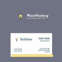 Idea logo Design with business card template Elegant corporate identity Vector