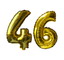 46 globos de helio con números dorados png