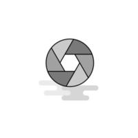 Camera shutter Web Icon Flat Line Filled Gray Icon Vector