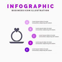 Ring Heart Proposal Infographics Presentation Template 5 Steps Presentation vector