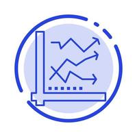 Graph Analysis Analytic Analytics Chart Data Blue Dotted Line Line Icon vector