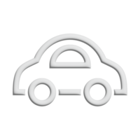 car icon 3d design for application and website presentation png