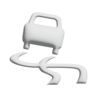 design 3d de ícone de carro de estrada escorregadia para apresentação de aplicativo e site png