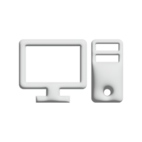 design 3d de ícone de computador para apresentação de aplicativo e site png