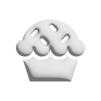 design 3d de ícone de cupcake para apresentação de aplicativo e site png