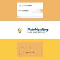 Beautiful Bulb Logo and business card vertical Design Vector