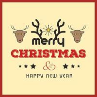 Merry Christmas card with creative design and light background vector