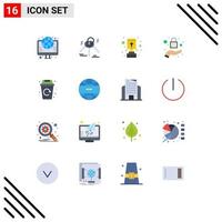 16 Universal Flat Colors Set for Web and Mobile Applications garbage city cup security lock Editable Pack of Creative Vector Design Elements