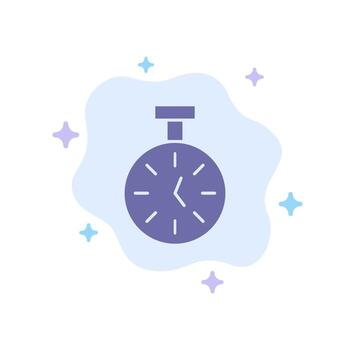 Stopwatch Time Timer Count Blue Icon on Abstract Cloud Background vector