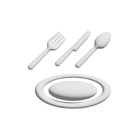 Fork Knife Spoon Dish icon 3d design for application and website presentation png