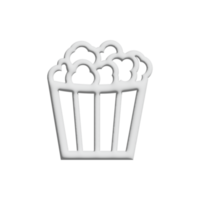 Pop corn icon 3d design for application and website presentation png