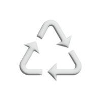 Recycling-Symbol 3D-Design für Anwendungs- und Website-Präsentation png