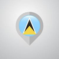 Map Navigation pointer with Saint Lucia flag design vector