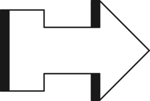 Arrow symbol. Turn right. Transparent flat design element. png