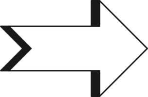 pil symbol. sväng höger. transparent platt design element. png