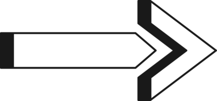 Arrow symbol. Turn right. Transparent flat design element. png