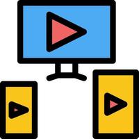Computer Video Design  Flat Color Icon Vector icon banner Template