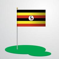 asta de la bandera de uganda vector