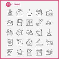 Cleaning Line Icons Set For Infographics Mobile UXUI Kit And Print Design Include Brush Brushing Clean Scrub Plunger Restroom Toilet Tool Icon Set Vector