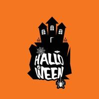 diseño de halloween con tipografía y vector de fondo claro