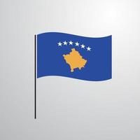 Kosovo waving Flag vector