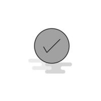 Tick Web Icon Flat Line Filled Gray Icon Vector