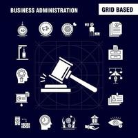 Business Administration Solid Glyph Icons Set For Infographics Mobile UXUI Kit And Print Design Include Document File Calculator Text Document Profile Cv Time Collection Modern Infographic vector