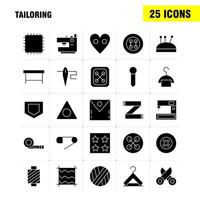 Tailoring Solid Glyph Icon Pack For Designers And Developers Icons Of Knit Machine Scissors Sewing Buttons Knit Machine Sewing Vector