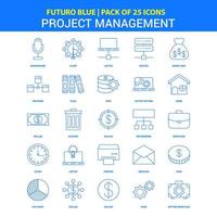 Project Management Icons Futuro Blue 25 Icon pack vector