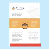 Template layout for Cooking pot comany profile annual report presentations leaflet Brochure Vector Background