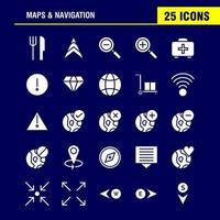 Maps And Navigation Solid Glyph Icon Pack For Designers And Developers Icons Of Food Fork Kitchen Knife Tools Arrow Bearing Direction Vector